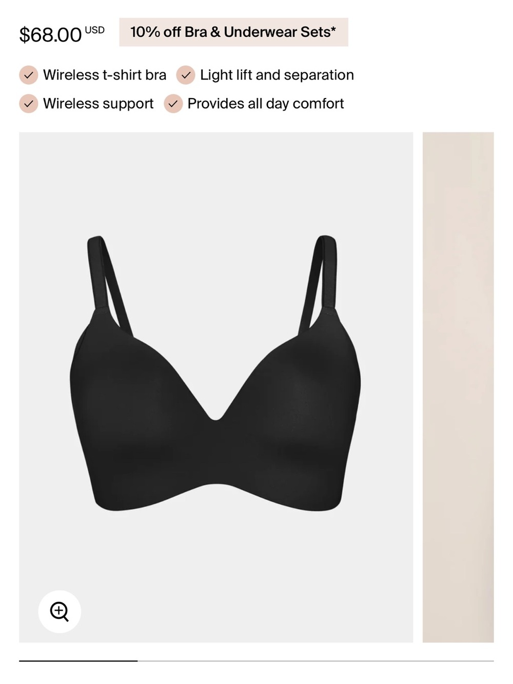 Knix WingWoman contour Bra Wireless T-Shirt Bra - midnight color size 8